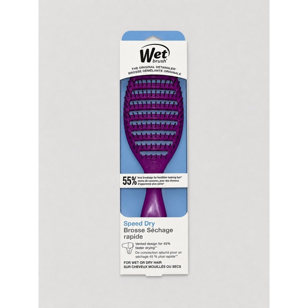 Wet Brush Speed Dry Vented Hair Brush Purple HeatFlex Bristles Detangler New